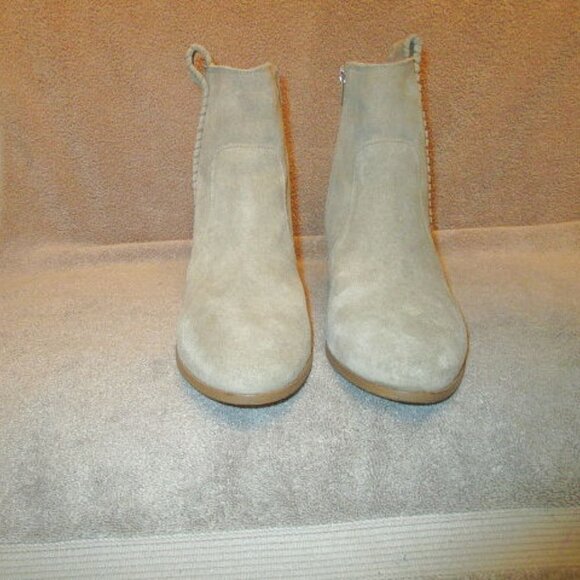 Coconuts by Matisse Ankle Boot Size 10 Spirit Suede Leather Zip Heel Neutral - Picture 6 of 12